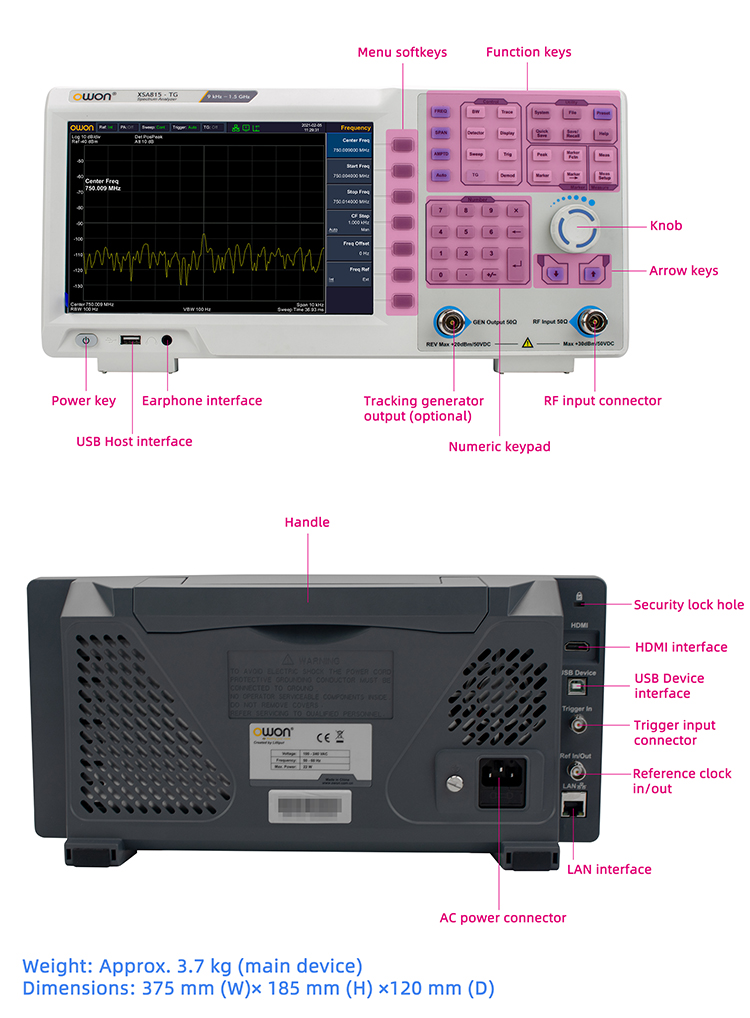 9kHz - 1.5GHz  Spectrum Analyz - đánh giá và giá Spectrum Analyzer Tracking Generator 1.5Ghz