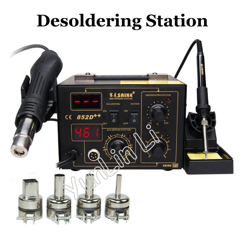 High Power Digital Display 852 - đánh giá và giá Smd Rework Station Hot Air Soldering 2 In 1