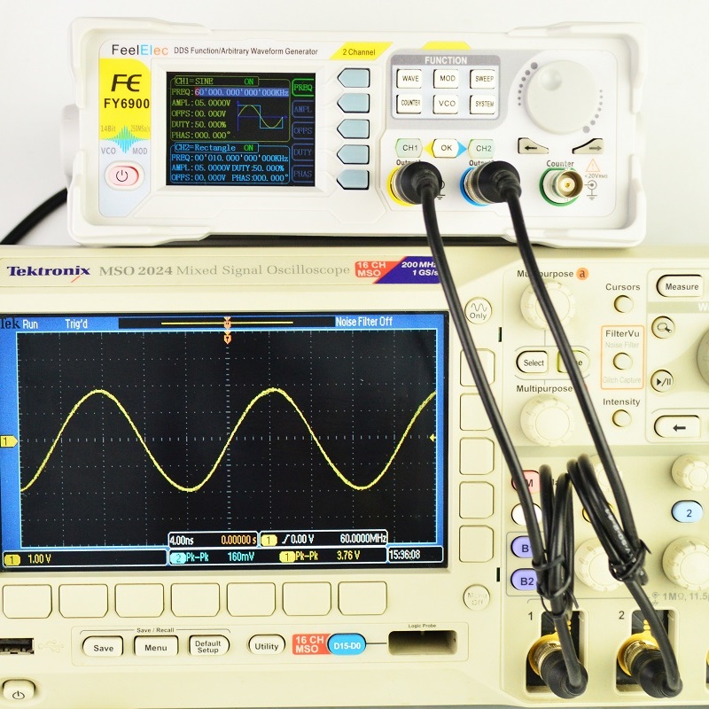 Feelelec FY6900 0-60MHz Digita - đánh giá và giá Dual Channel Arbitrary Waveform Function Generator 60Mhz