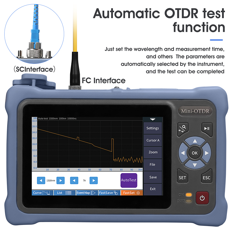 MINI OTDR 1310/1550nm 26/24dB  - đánh giá và giá Optical Time Domain Reflectometer Otdr 1310 1550Nm