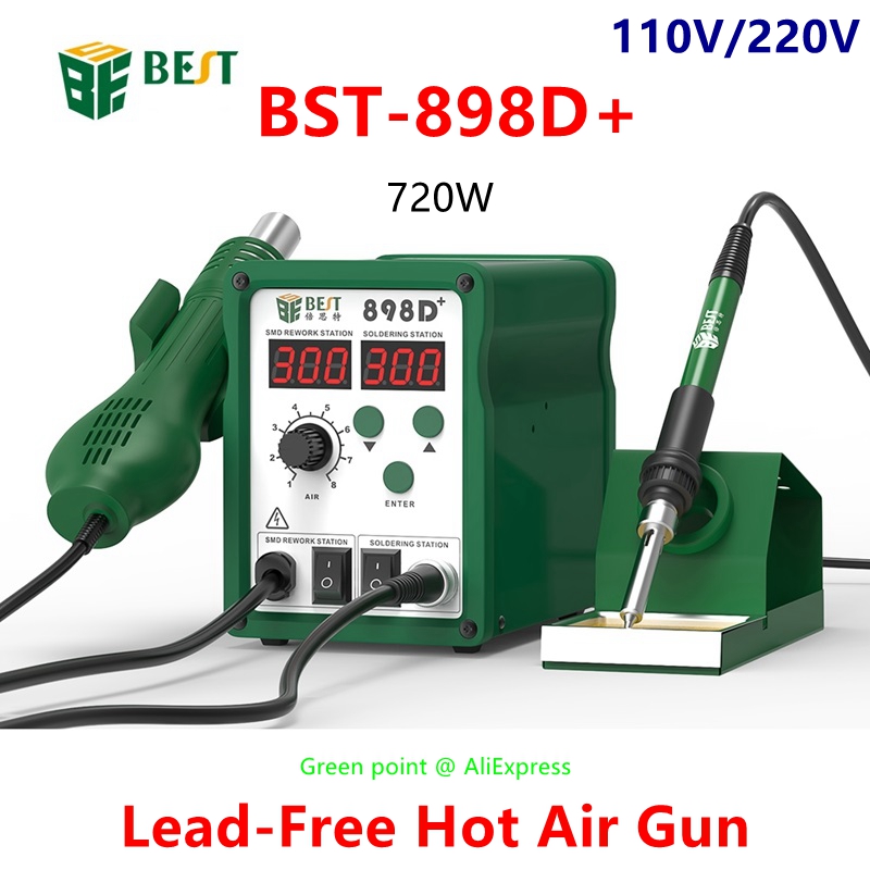 BST-898D + Màn Hình LED Hiển T - đánh giá và giá Smd Rework Station Hot Air Soldering 2 In 1