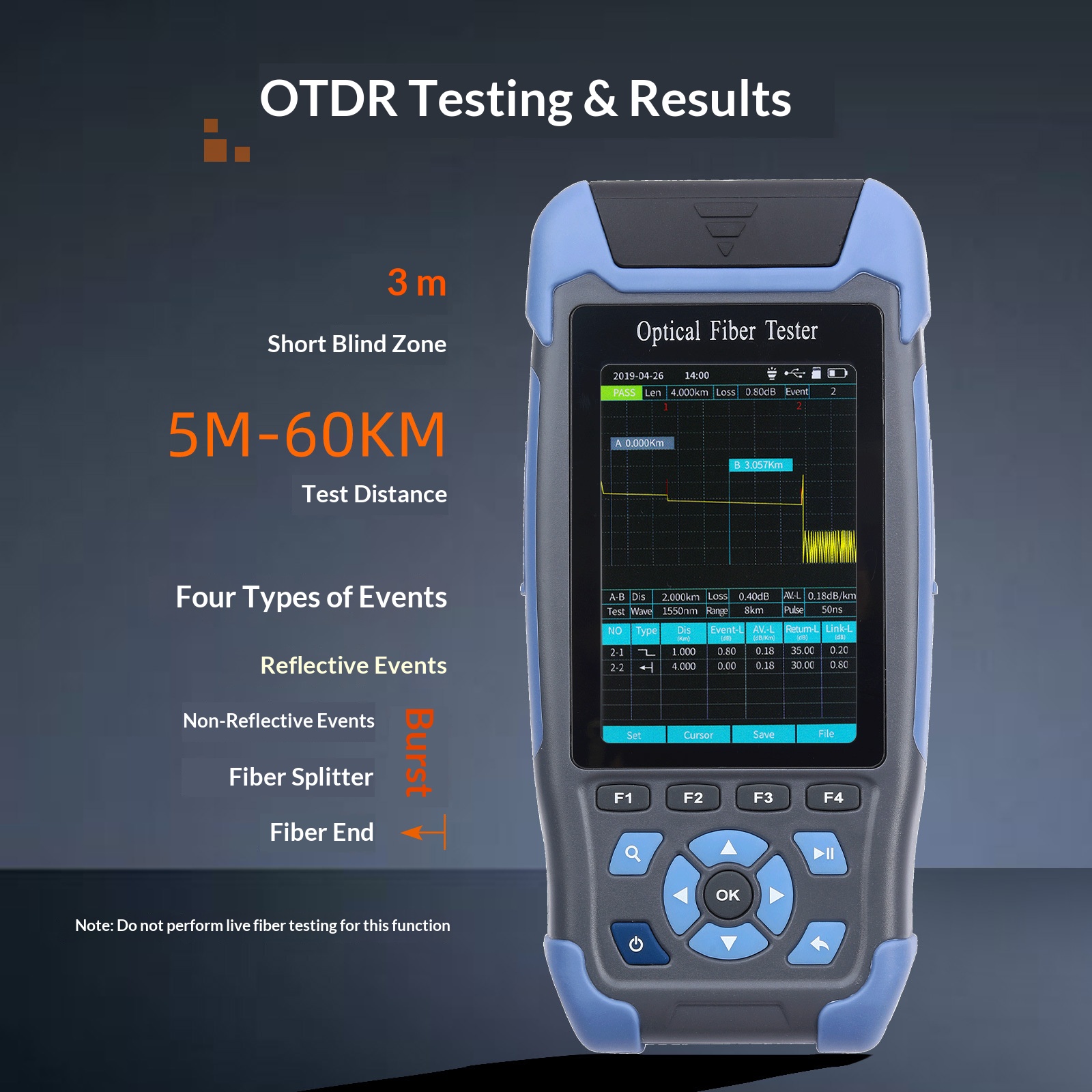 NK3200D Mini OTDR 1310-1550nm  - đánh giá và giá Optical Time Domain Reflectometer Otdr 1310 1550Nm