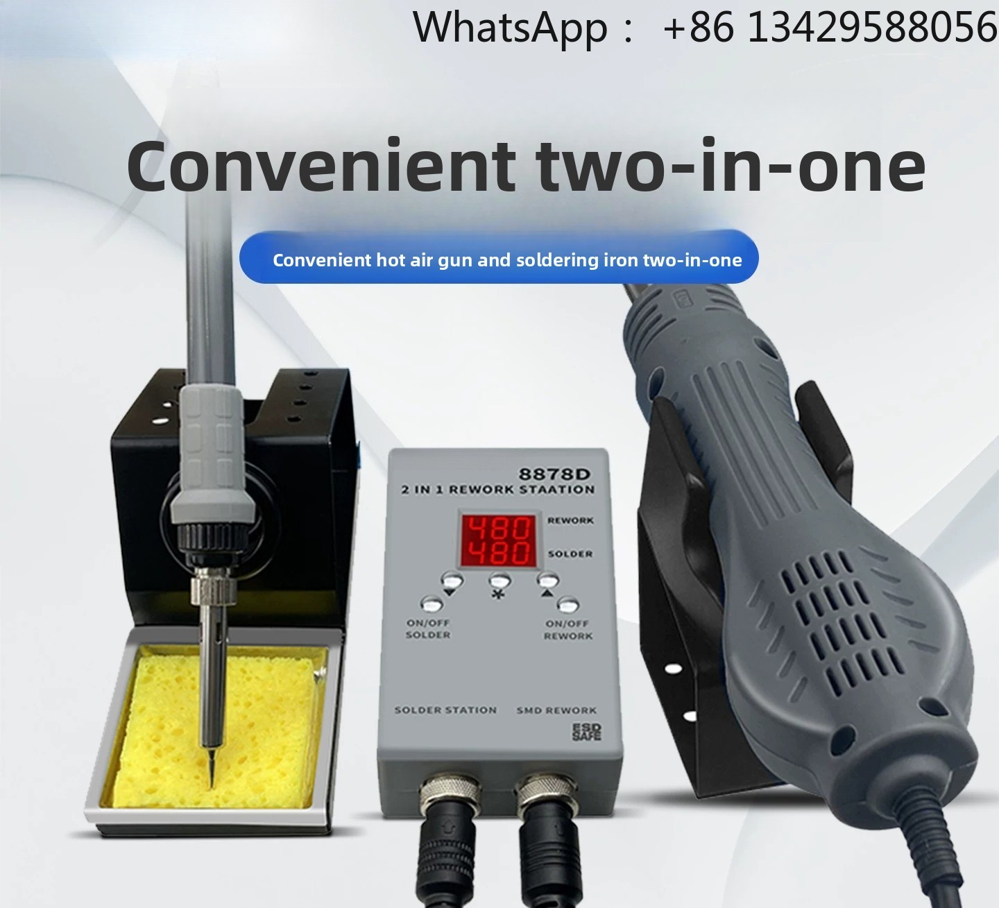 8878D 2-in-1 Rework Station –  - đánh giá và giá Smd Rework Station Hot Air Soldering 2 In 1