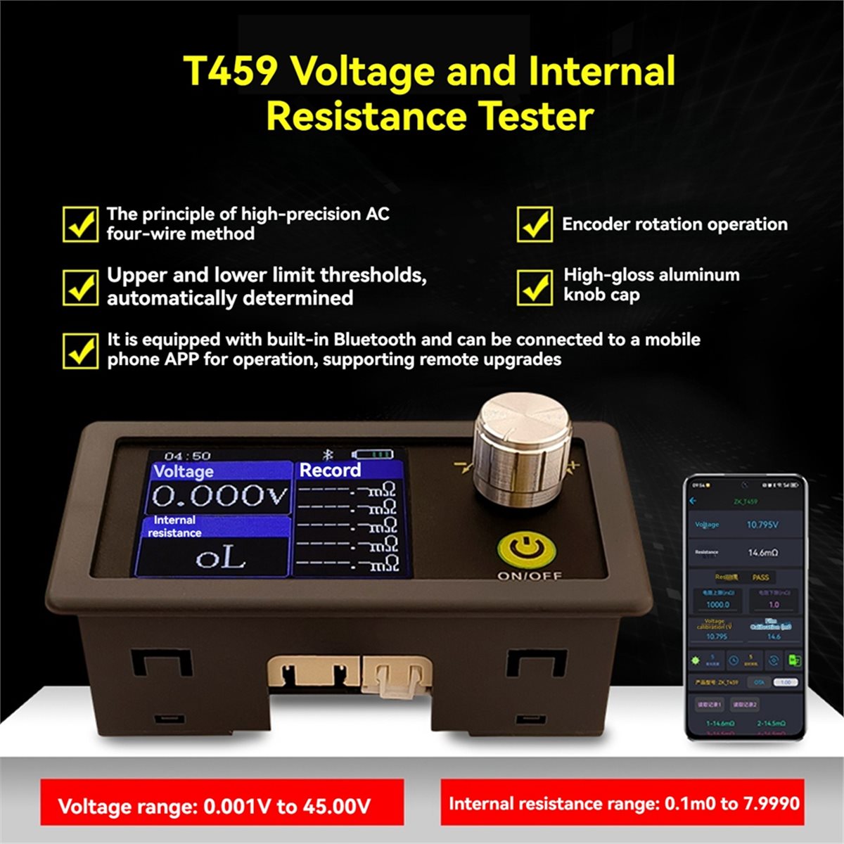 AS62 T459 DC 5V Four-Wire Batt - đánh giá và giá Battery Internal Resistance Tester Four Wire