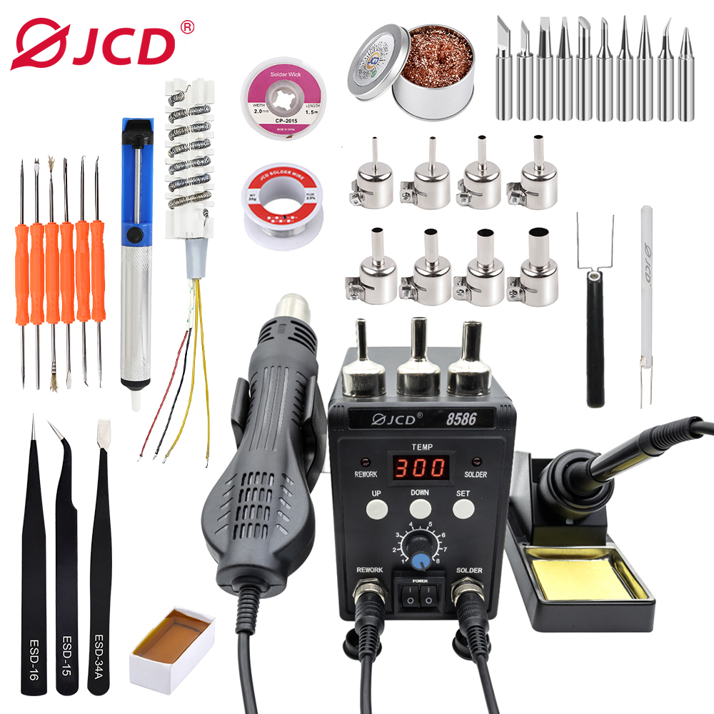 JCD 2 in 1 Soldering Station 8 - đánh giá và giá Smd Rework Station Hot Air Soldering 2 In 1