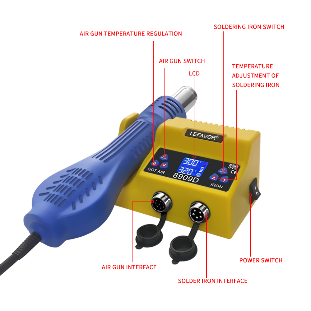 2 In 1 Digital Soldering Stati - đánh giá và giá Smd Rework Station Hot Air Soldering 2 In 1