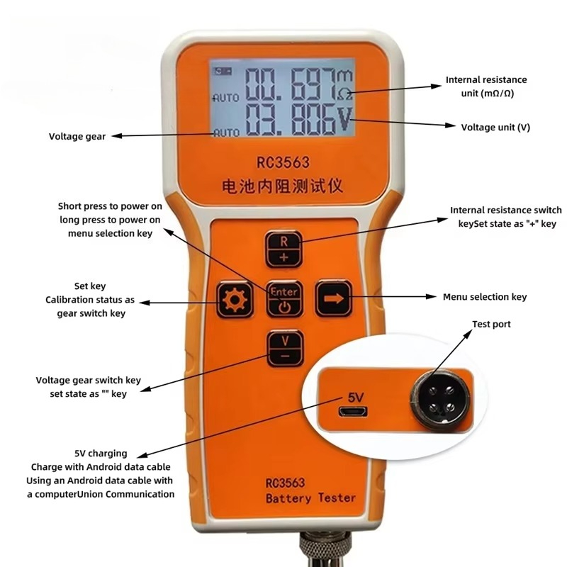 RC3563 Probe High Precision In - đánh giá và giá Battery Internal Resistance Tester Four Wire